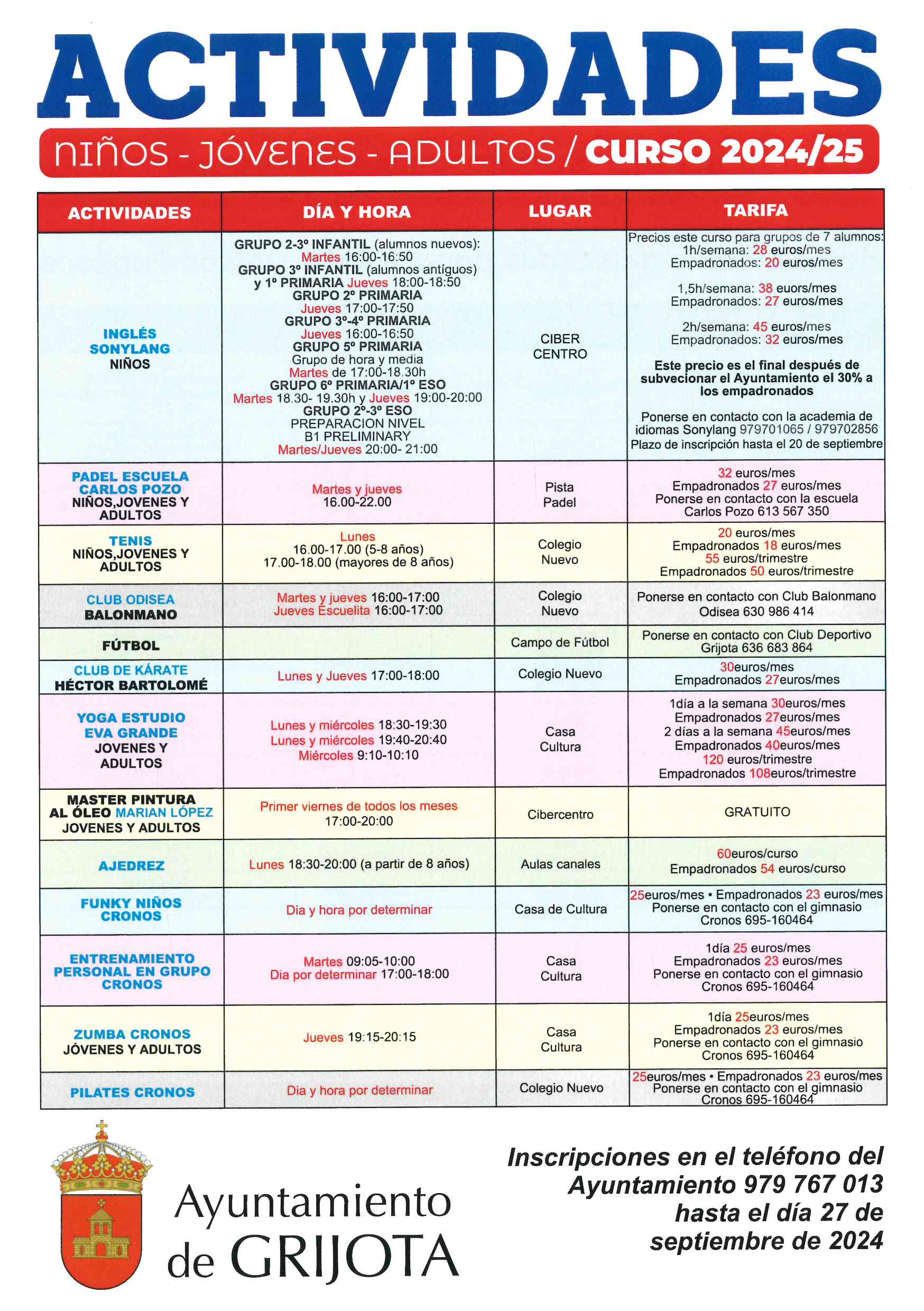 Actividades Extraescolares 2024/2025